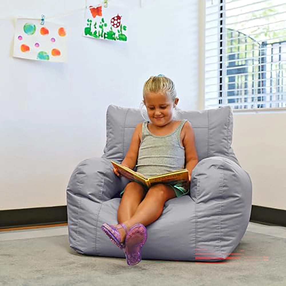 Cali Big Bear Bean Bag Chair, Gray
