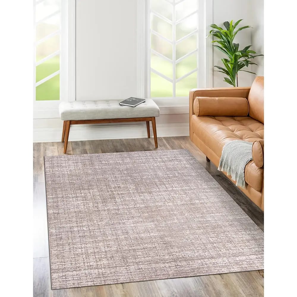 Hazel Collection 9' x 12' Grid Area Rug, Gray, Ivory & Blue