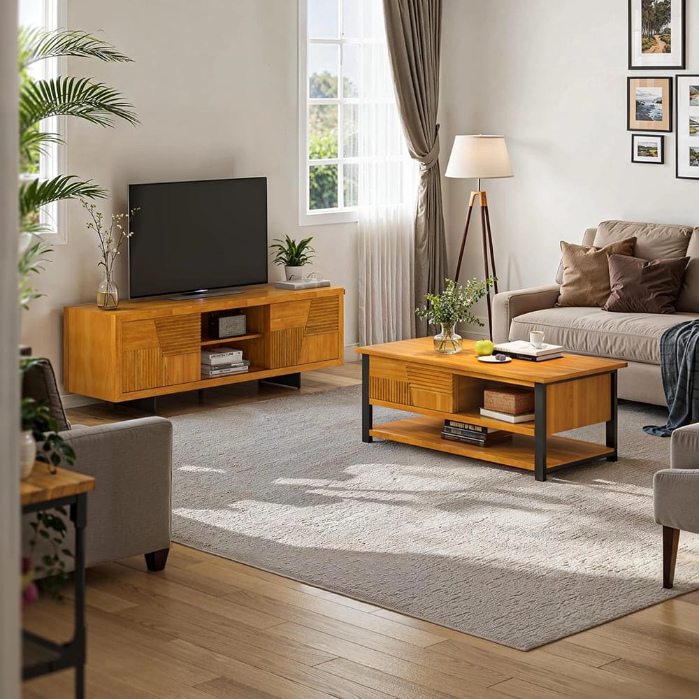Bme Trapeze Coffee Table, Teak