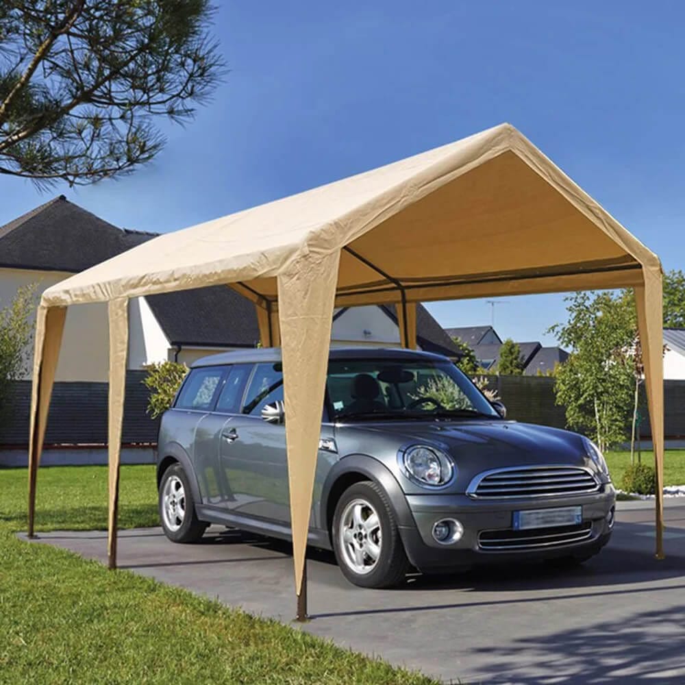 QOMOTOP 10' x 20' Heavy-Duty Carport, Beige