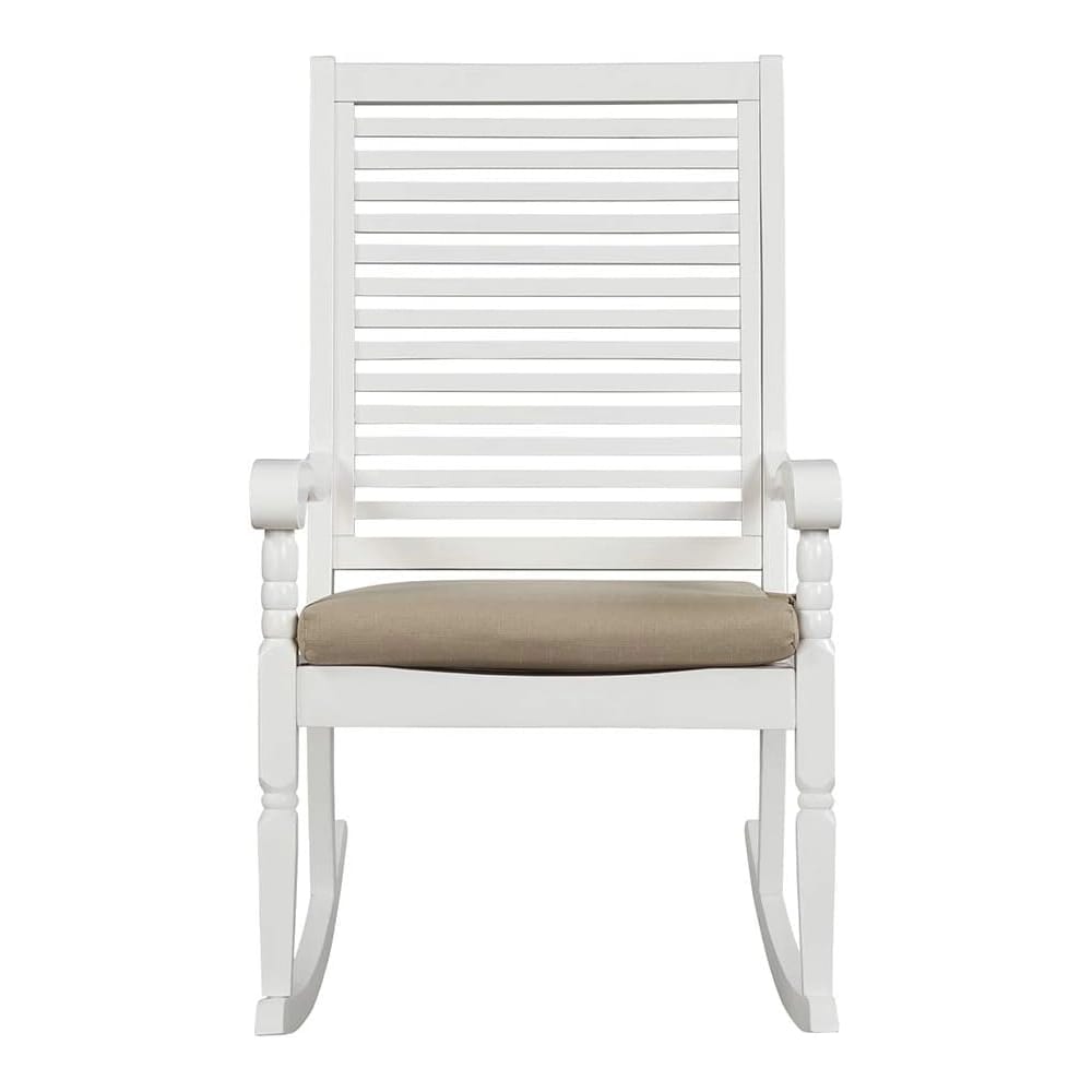 Smart Living Hardwood Rocking Chair, White