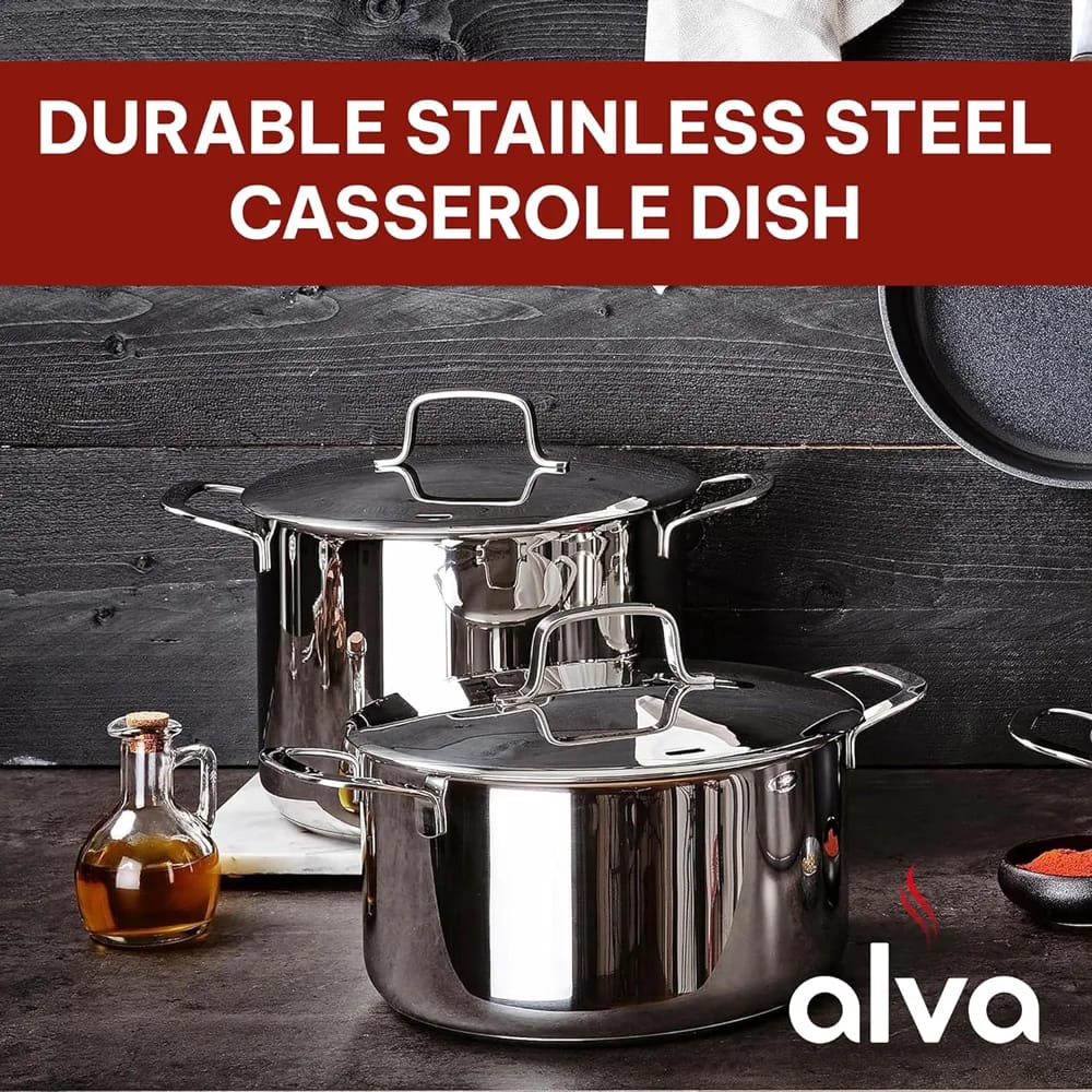 Alva Maestro 2.1 Qt Stainless Steel Casserole Dish with Lid