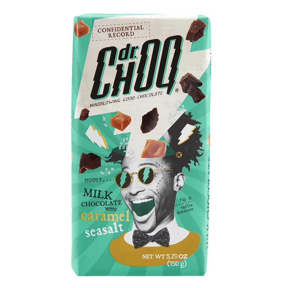 drChoq Milk Chocolate with Caramel Seasalt, 5.29 oz