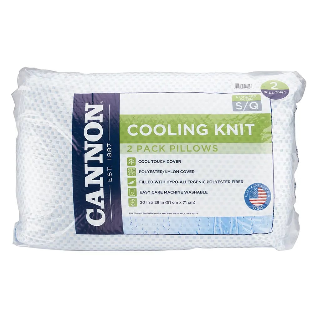 Cannon Cooling Knit Bed Pillows, 2 Pack