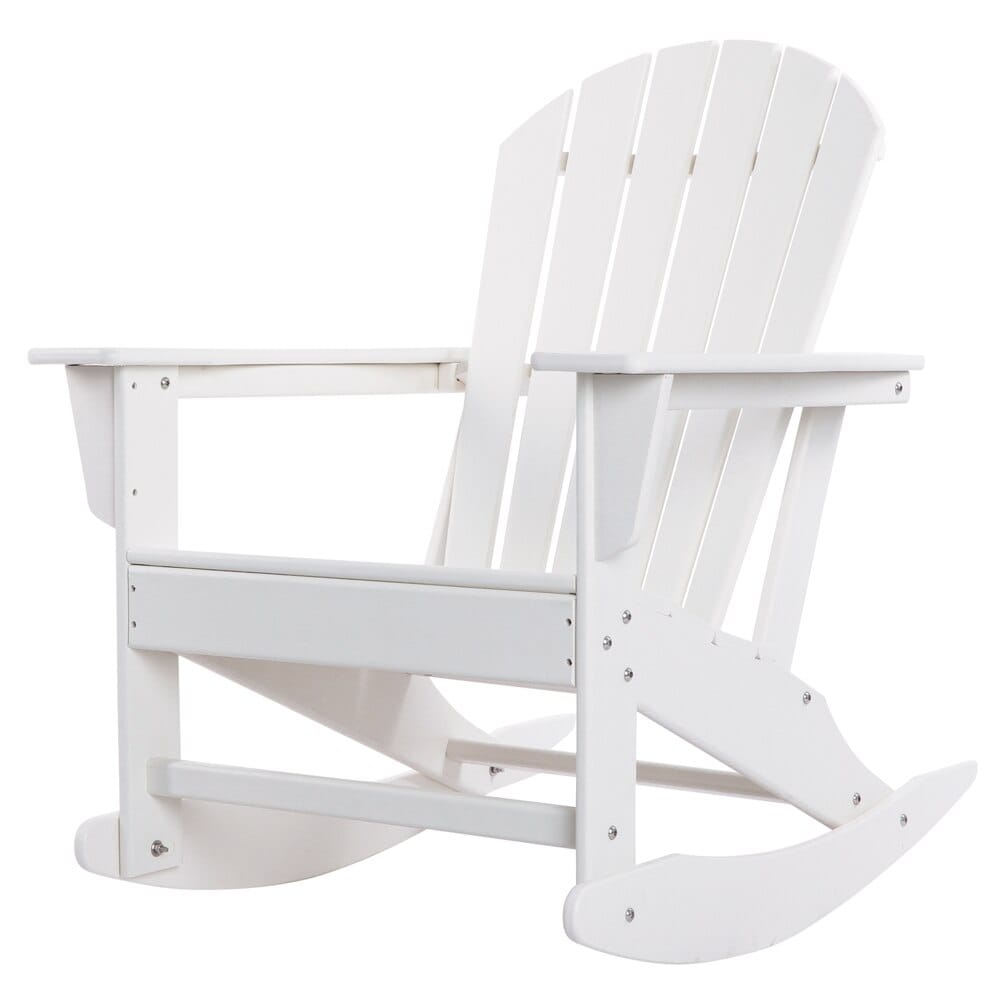 All-Weather Adirondack Rocking Chair, White