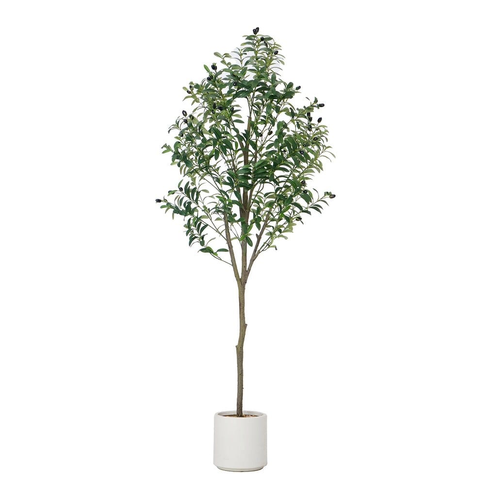 Vintage Home 67" Olive Tree in a Beige Resin Planter
