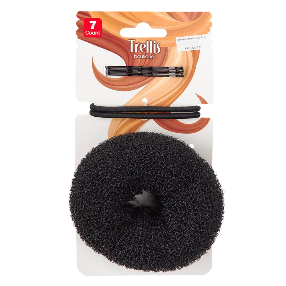 Trellis Boutique Hair Bun and Elastics with Bobby Pins, 7 Count