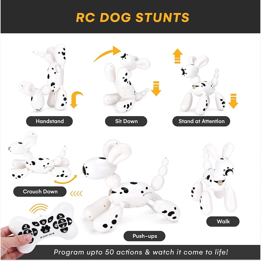 Top Race Remote Control Balloon Dog, White