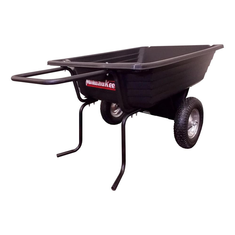 Precision Milwaukee 400 LB Poly Garden Cart, 10 Cu. Ft. Capacity, Black