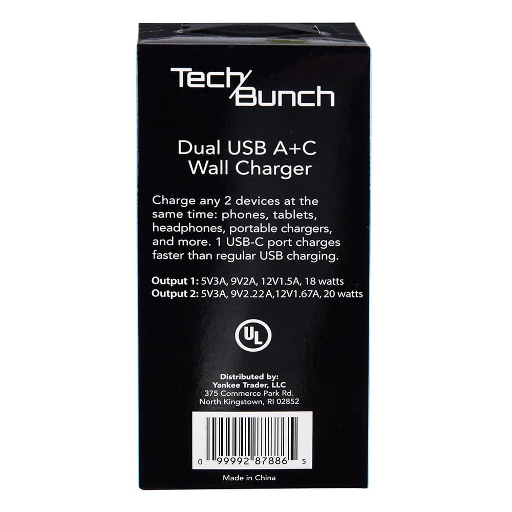 TechBunch Dual USB A+C Wall Charger