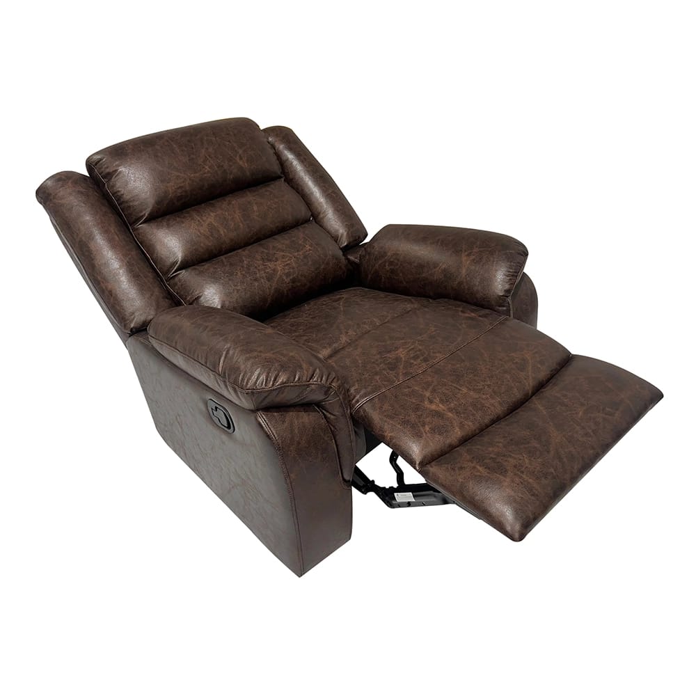 Manual Faux Leather Recliner Chair, Brown