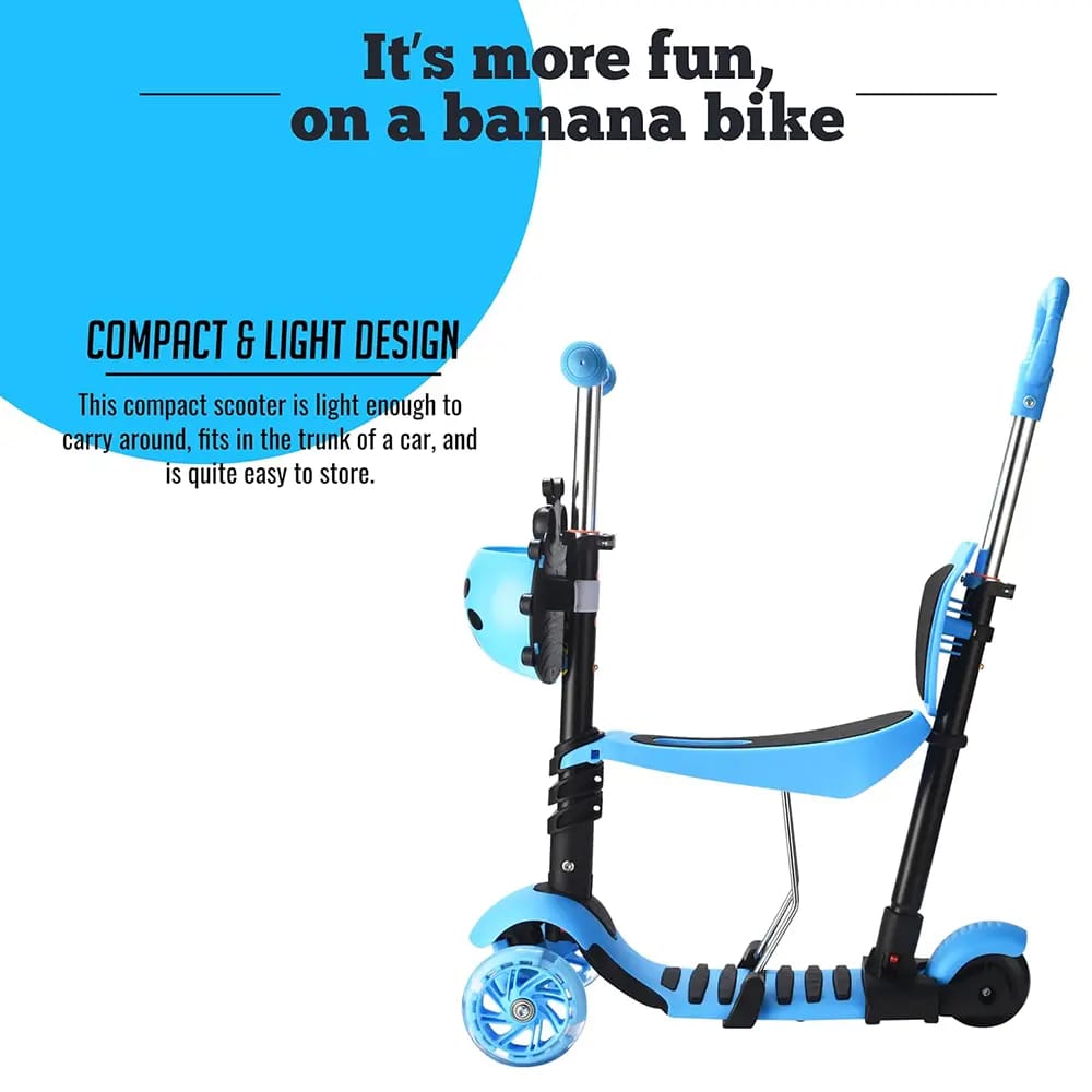 Banana Bike 3 Wheeled Mini Riding Scooter, Blue