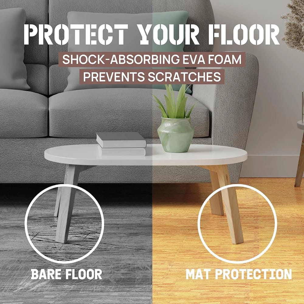 Yes4All Interlocking EVA Foam Mats, Light Oak, 22 sq ft