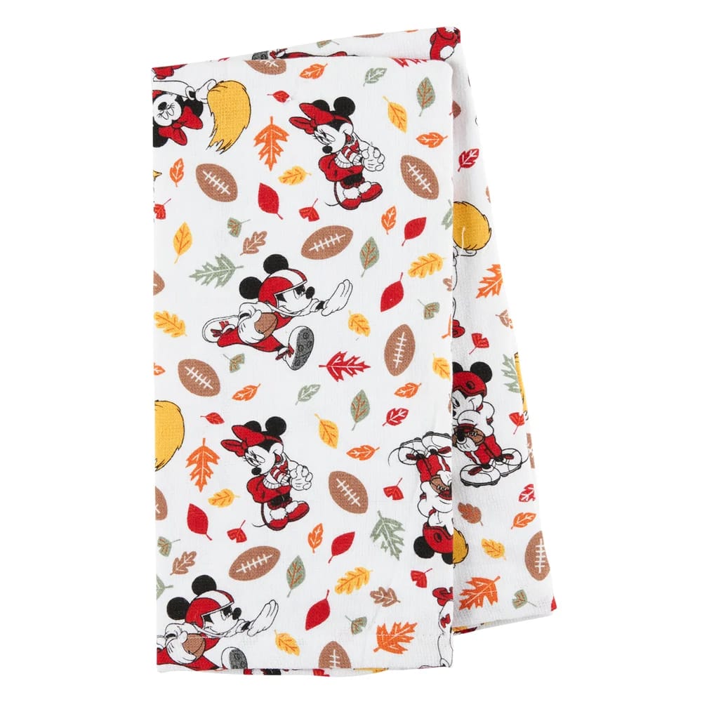 Disney Mickey Mouse and Minnie Mouse Fall Cotton Kitchen Towels, 2 Count