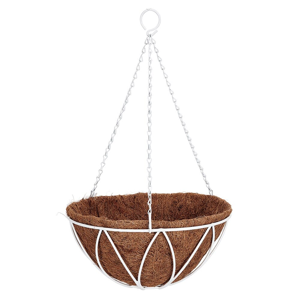 Decorative Hanging Wire Basket Planter with Coco Liner, 14"