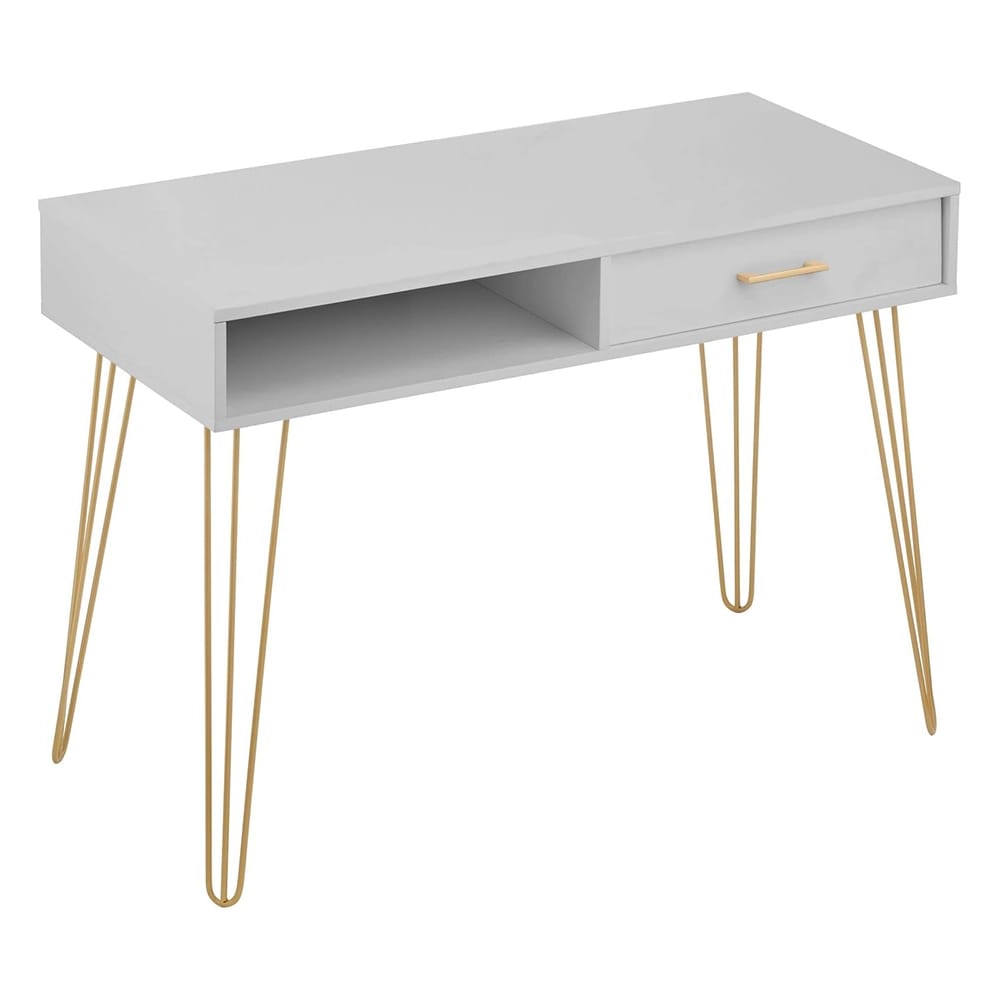 mDesign Modern Computer Desk, Gray