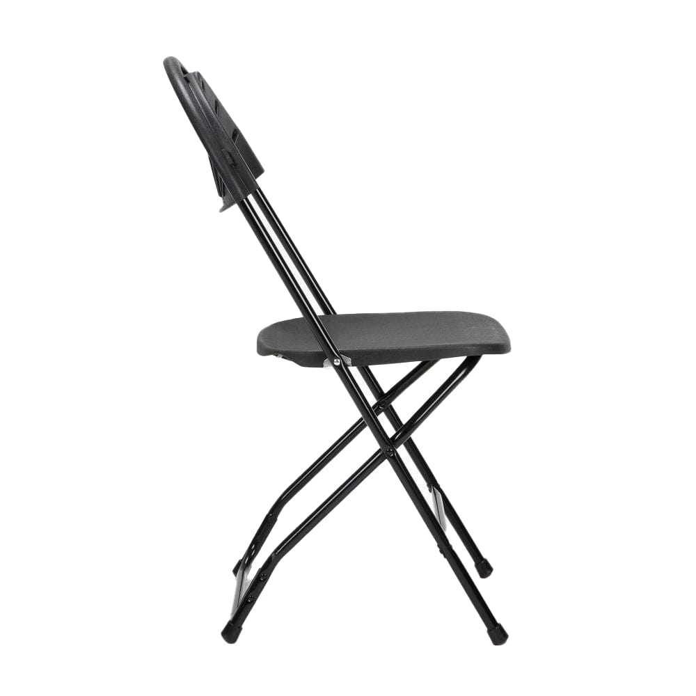Cosco Zown Commercial Fan Back Plastic Folding Chair, Black, 8 Pack