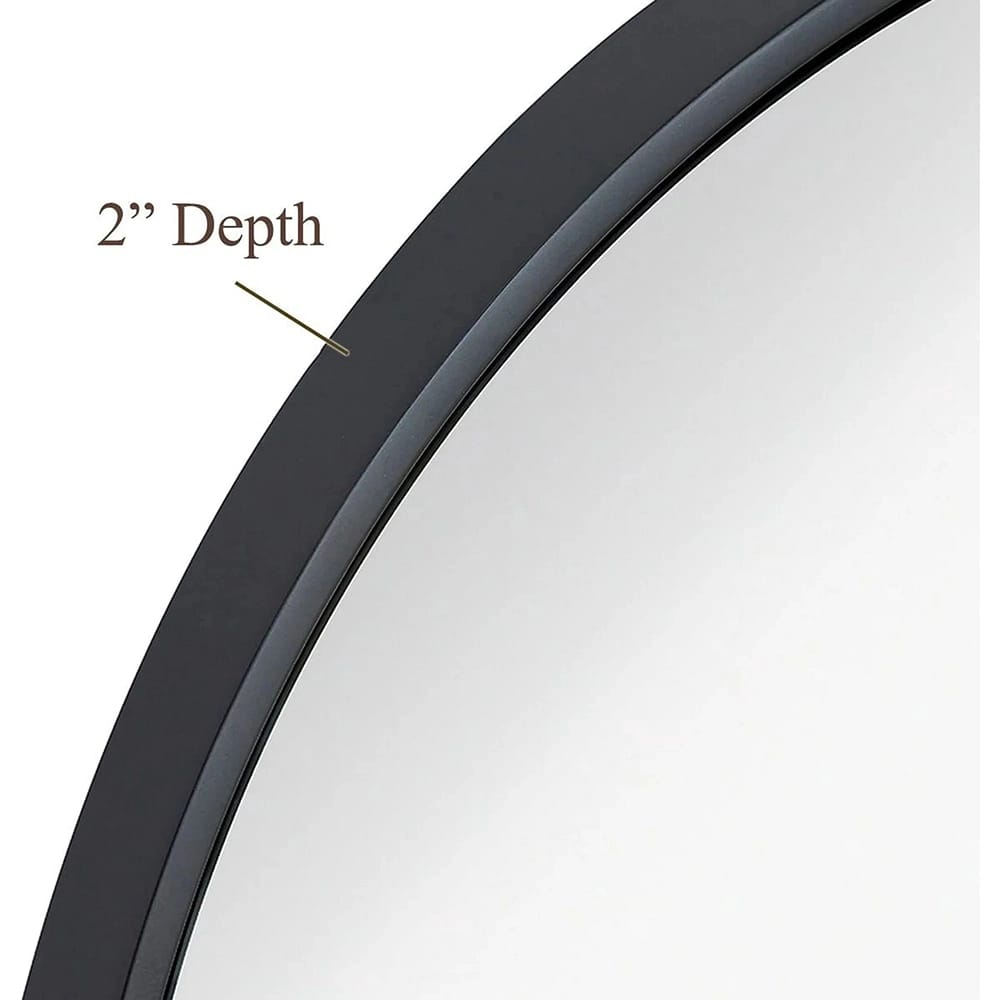 Hamilton Hills 32" Circle Wall Mirror, Black