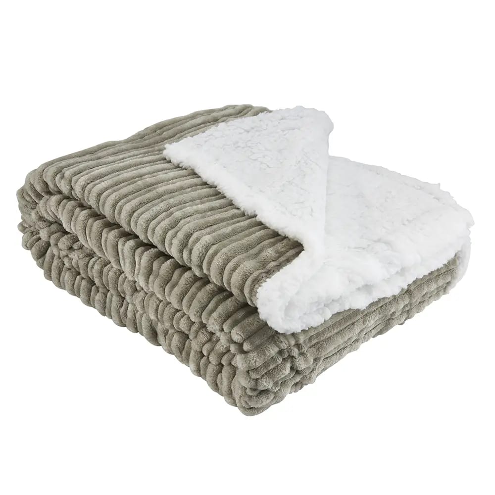 Evoke Home Corduroy Velvet Reversible Throw, 60"