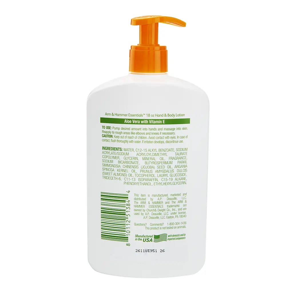 Arm & Hammer Aloe Vera Hand & Body Lotion, 18 fl oz