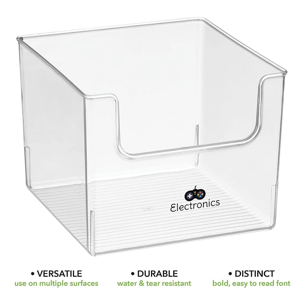 mDesign Square Storage Bin, 4 Pack