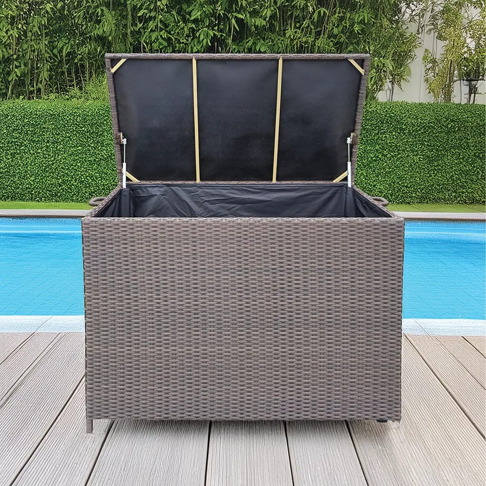 Resin Wicker Deck Box, 78 Gal