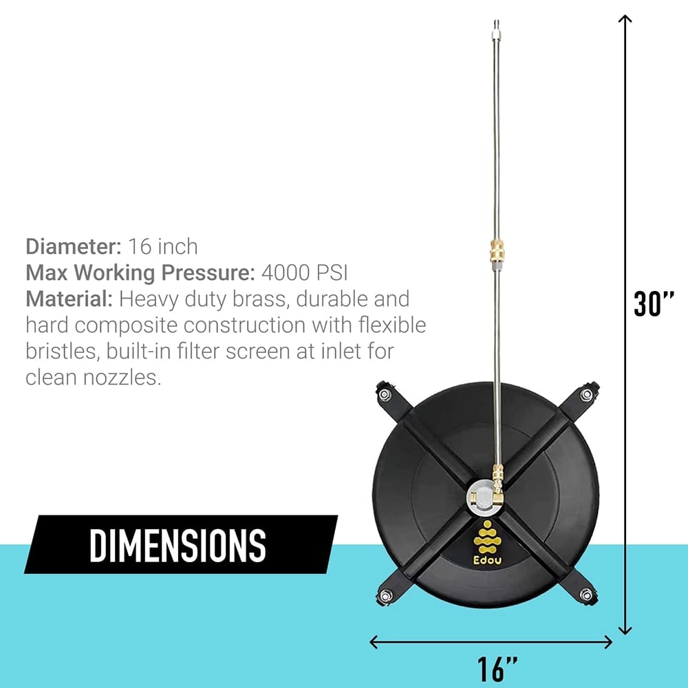Edou 15" Pressure Washer with Wheels, Black