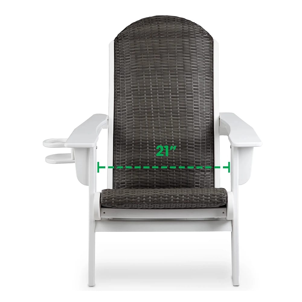DuraPatio Upholstered Heavy Duty Adirondack Chair, Gray/White