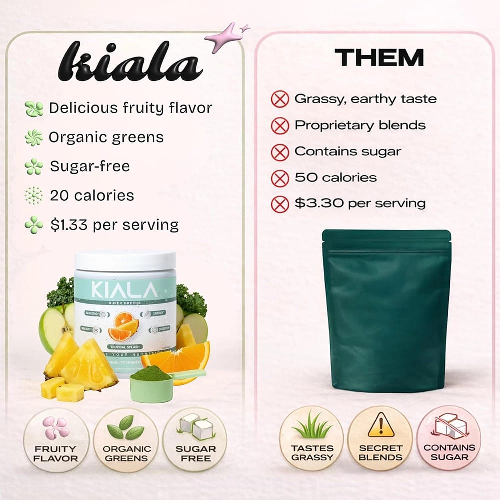 Kiala Nutrition Super Greens, Tropical Splash, 30 Servings