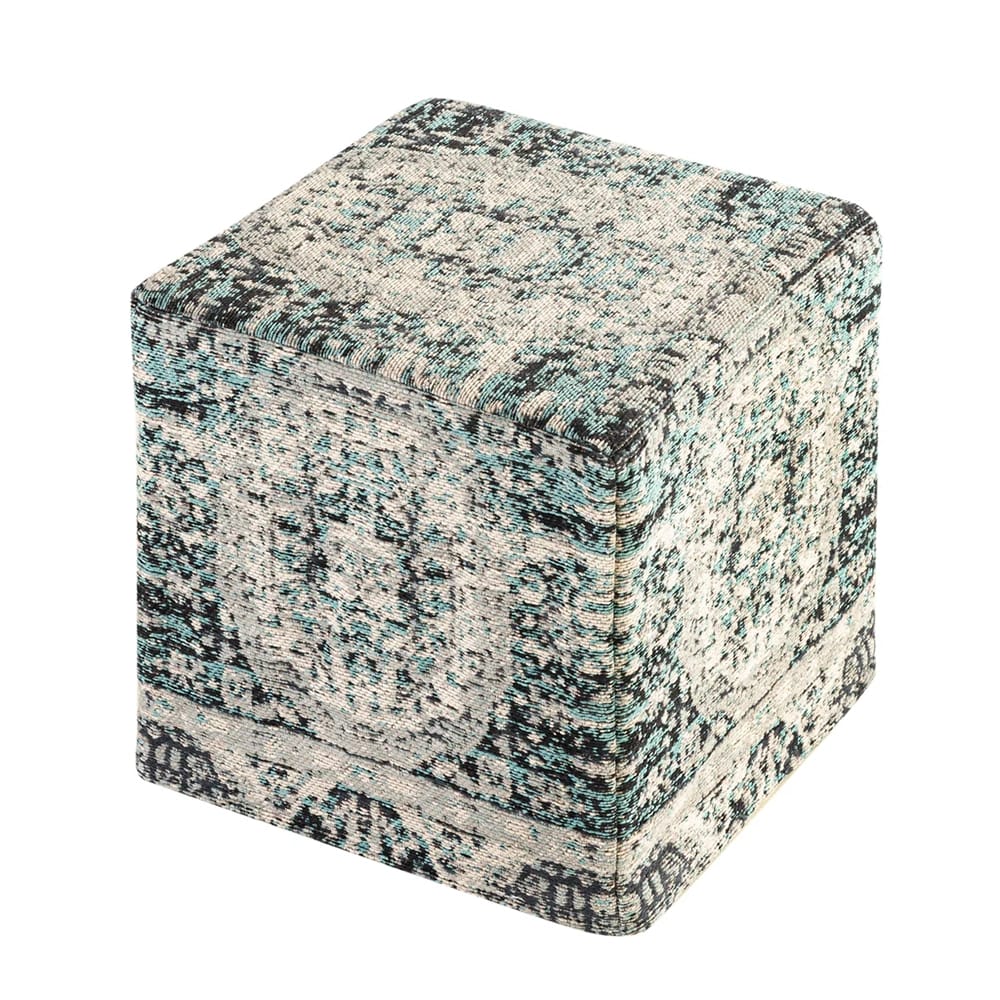 Albany Living Upholstered Square Ottoman, Teal