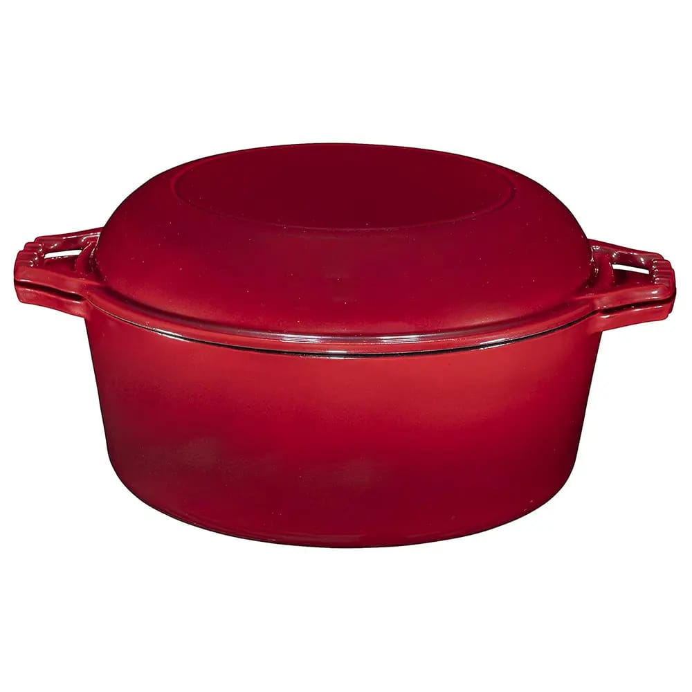 Bruntmor 7-Quart Enameled Cast Iron Dutch Oven, Red