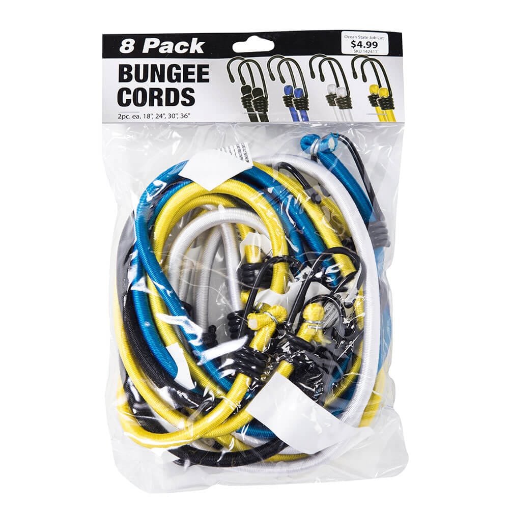 Bungee Cords with Hooks Heavy Duty, 6 Pack Long Flat Bungee Cords Assorted  Size 12 24