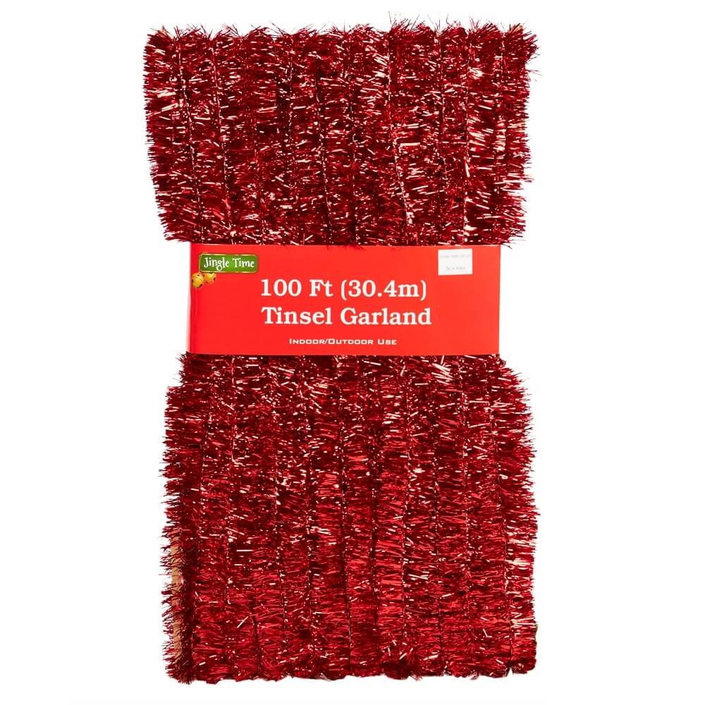 Jingle Time 100' Tinsel Christmas Garland