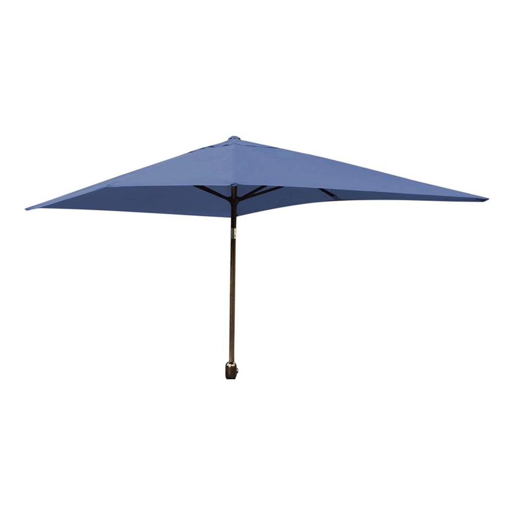 Jeco 6.5' x 10' Rectangular Aluminum Patio Market Umbrella Tilt with Crank, Blue
