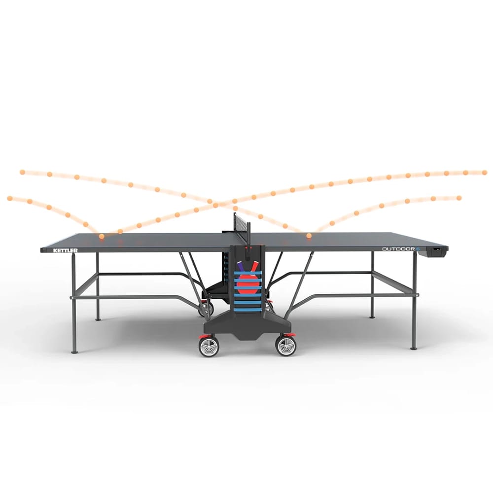 KETTLER Outdoor 6 Table Tennis 4-Player Bundle