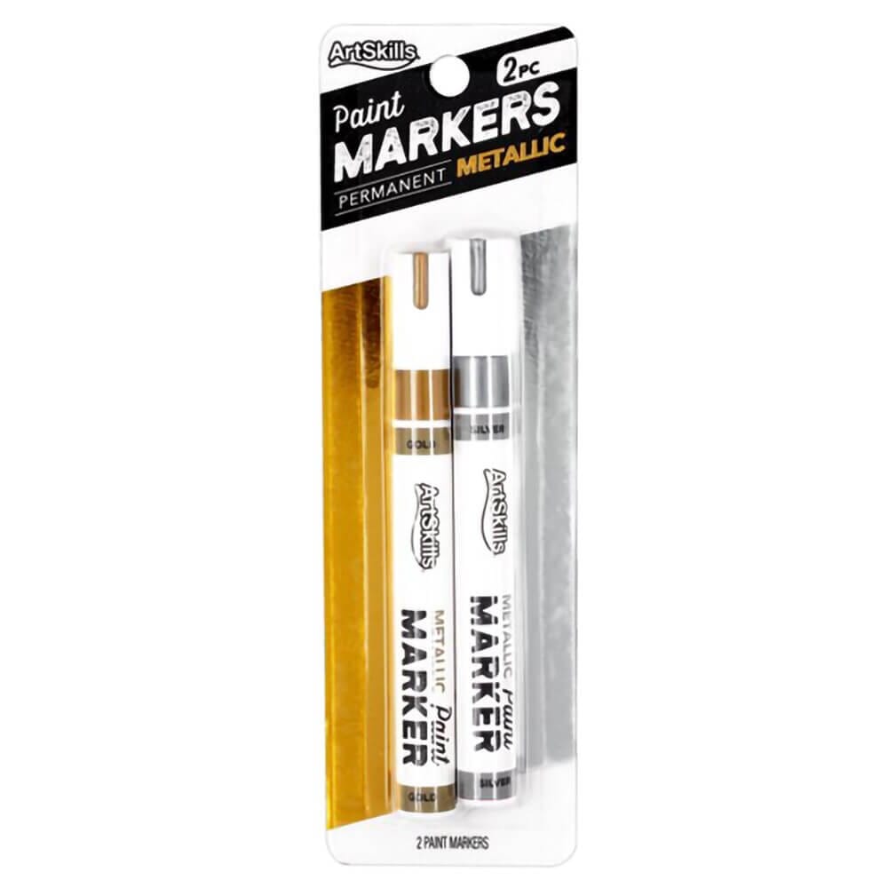 ArtSkills Metallic Permanent Paint Markers, 2 Piece