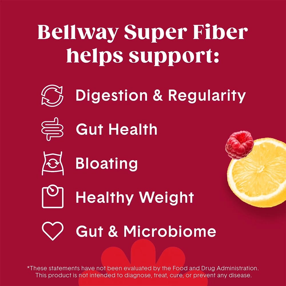 Bellway Psyllium Husk Powder Fiber Supplement, Raspberry Lemon, 18oz