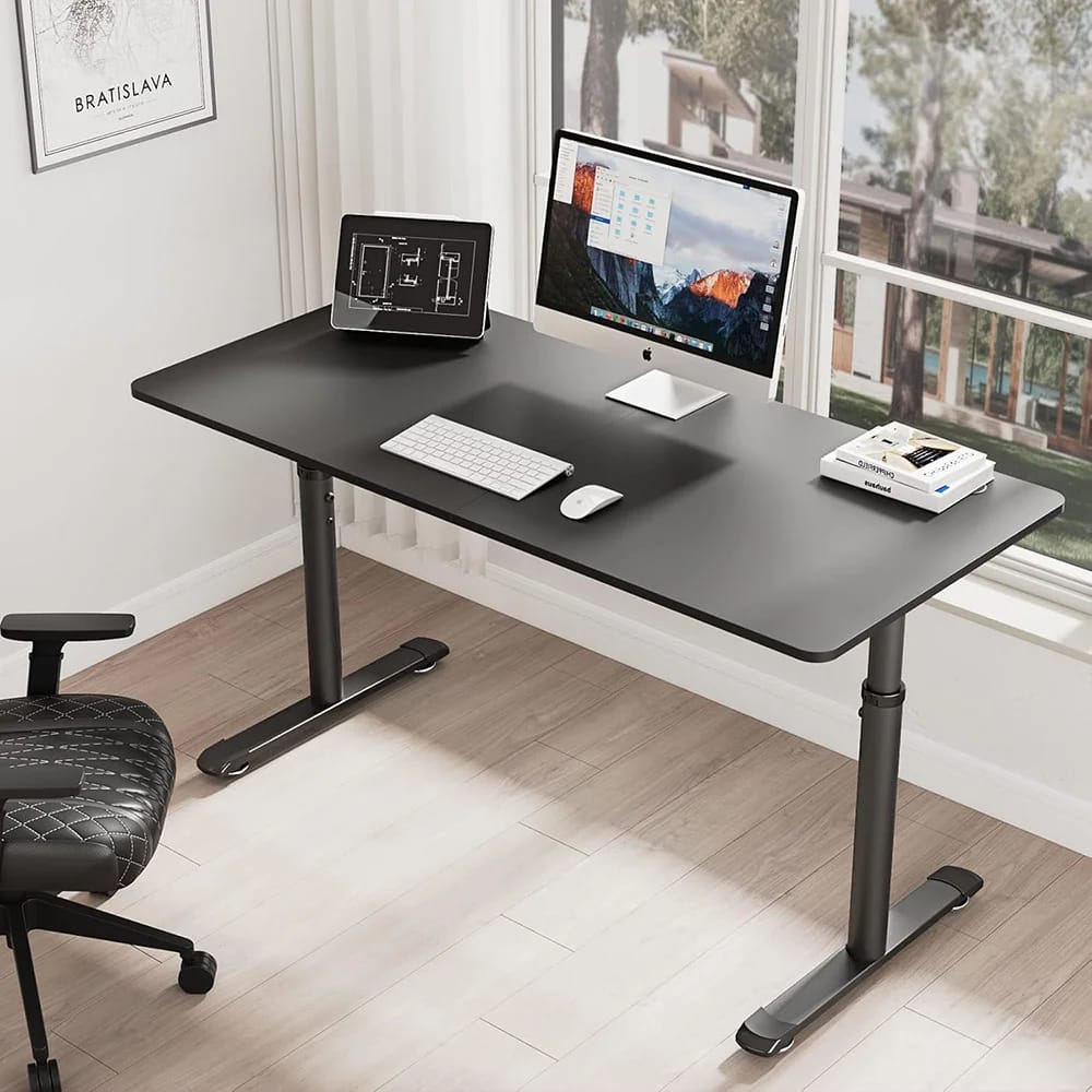 Eureka Ergonomic Height Adjustable Computer Desk, Black