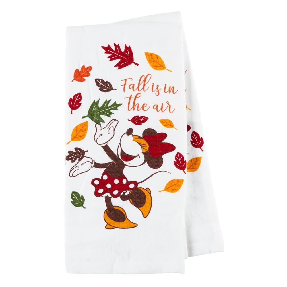 Disney Mickey Mouse and Minnie Mouse Fall Cotton Kitchen Towels, 2 Count