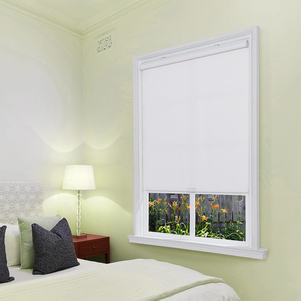 Cordless Cotton Twill Fabric Roller Shade, Snowflake, 23" x 66"
