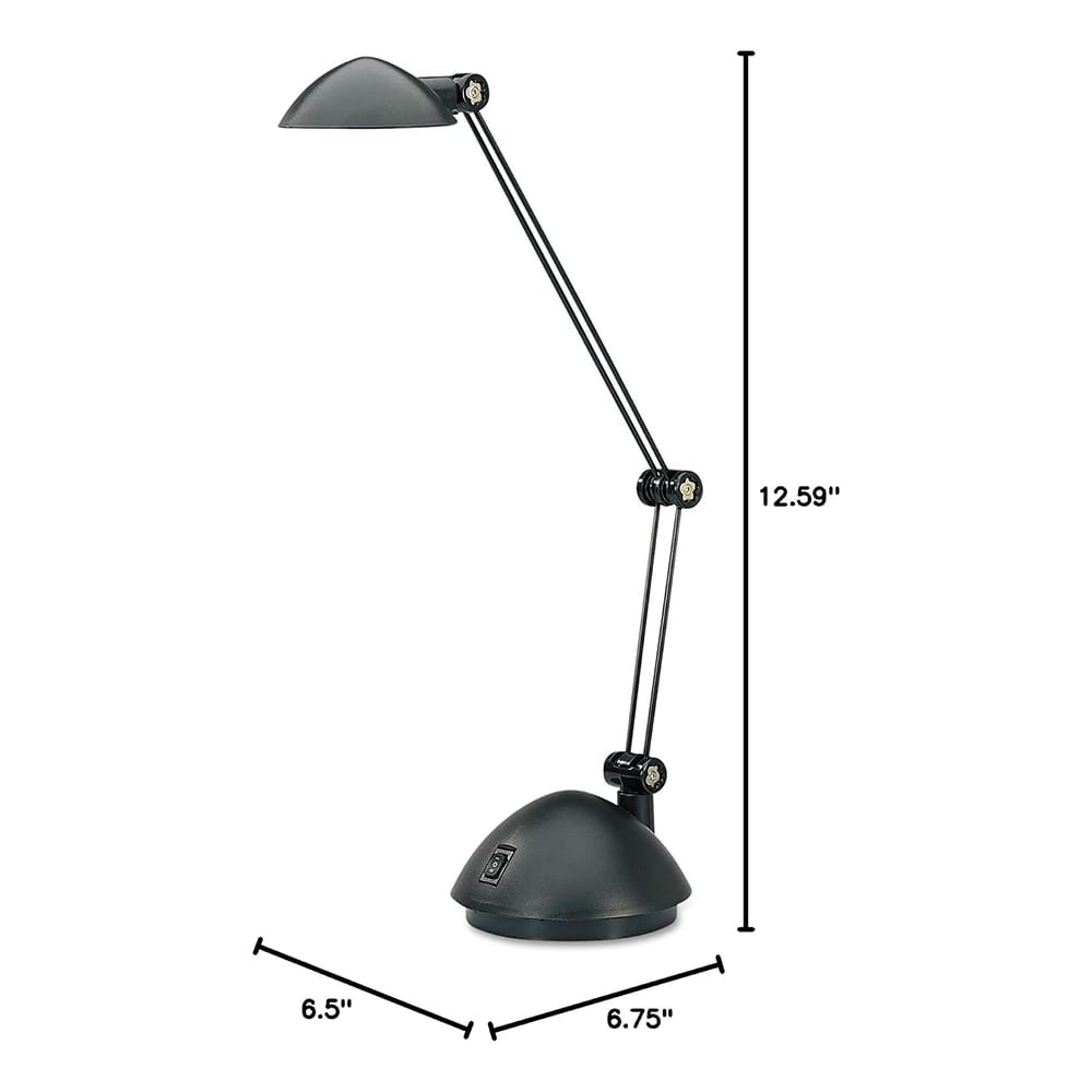 Alera Twin-Arm LED Task Lamp With USB Port, Black