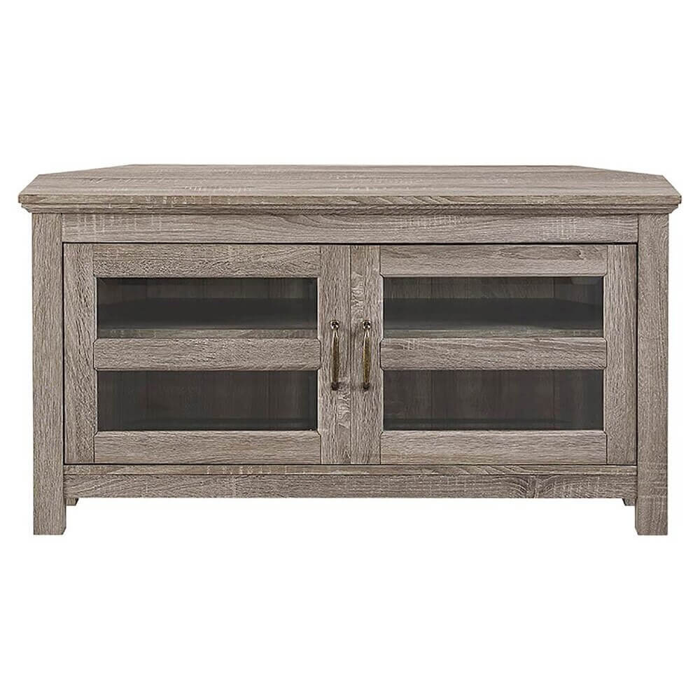 Walker Edison 48" Corner TV Stand, Driftwood