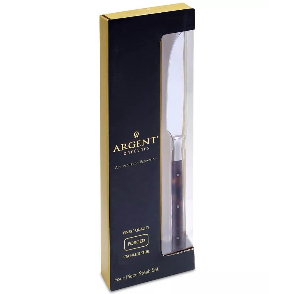 Argent Orfevres St Laurent Four Piece Forged Stainless Steel Steak Knife Set