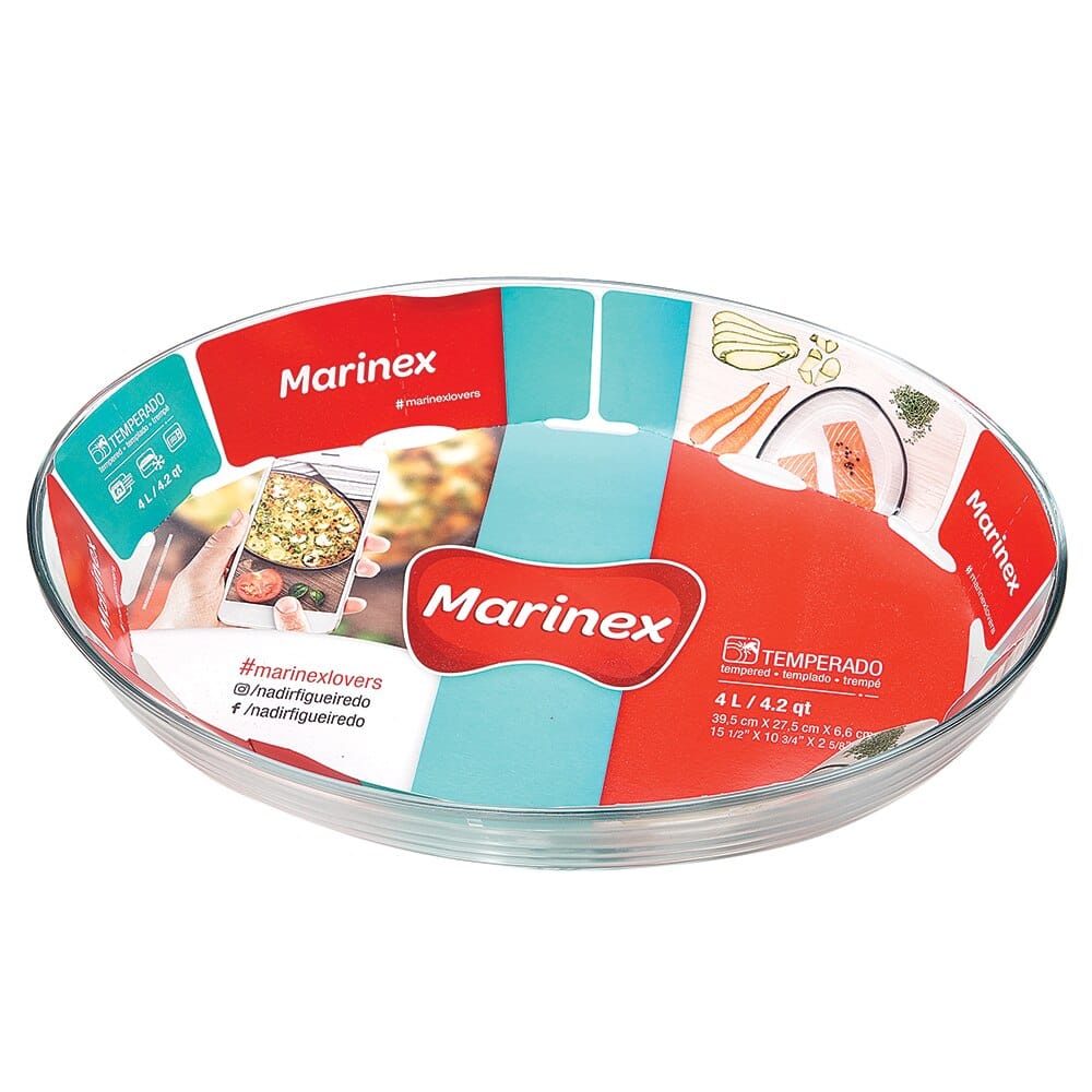 Marinex Glass Bakeware Oval Pan, 4.2 qt