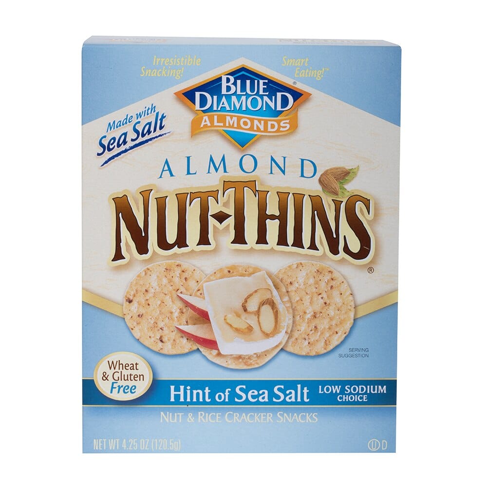 Blue Diamond Almonds Nut-Thins Nut and Rice Cracker Snacks with Hint of Sea Salt, 4.25 oz