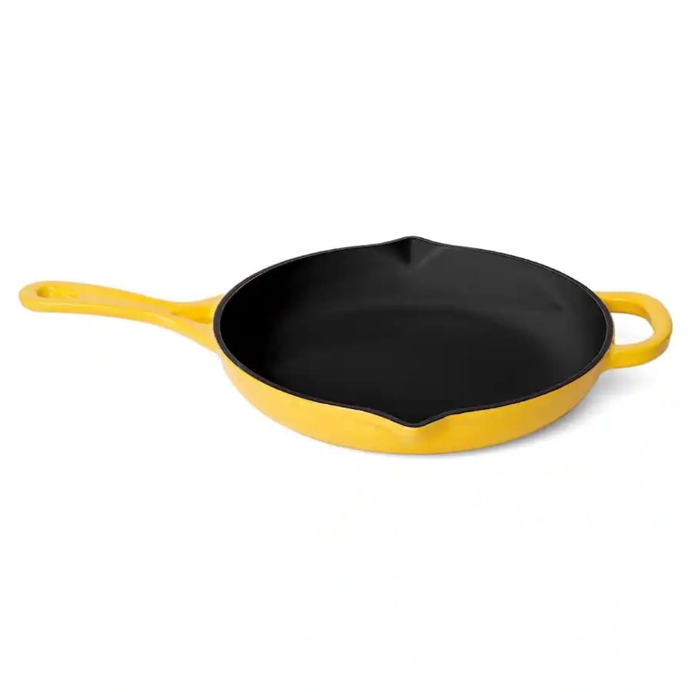 Larder & Vine 10" Enameled Cast Iron Skillet, Limoncello