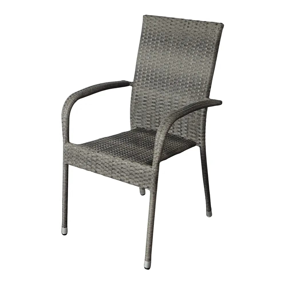 Resin Wicker Stacking Patio Chair, Gray