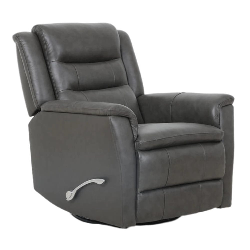 Madrid Leather Swivel Recliner, Gray