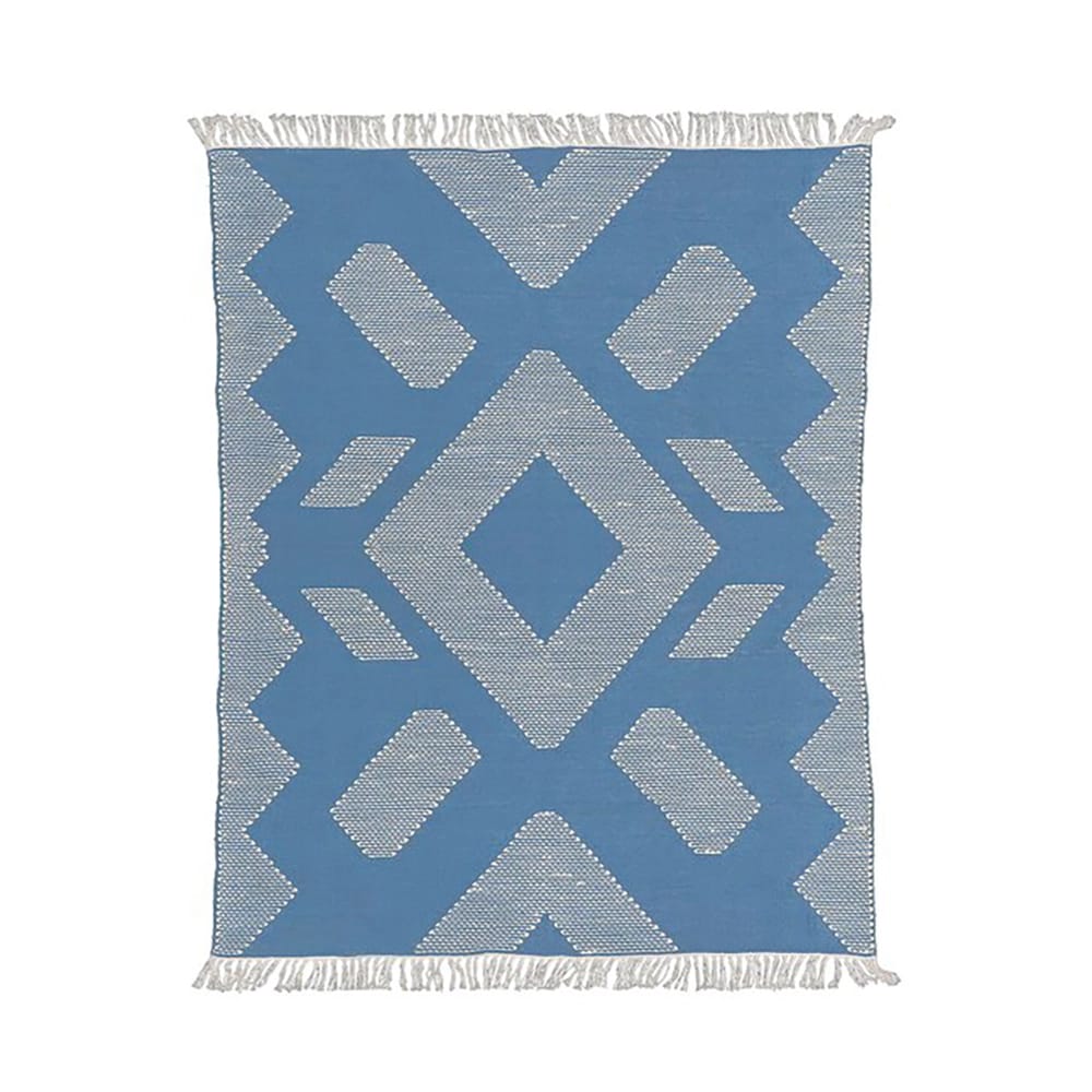 Hand Woven Polyester Indoor/Outdoor Rug, Dusty Blue, 4' x 6'