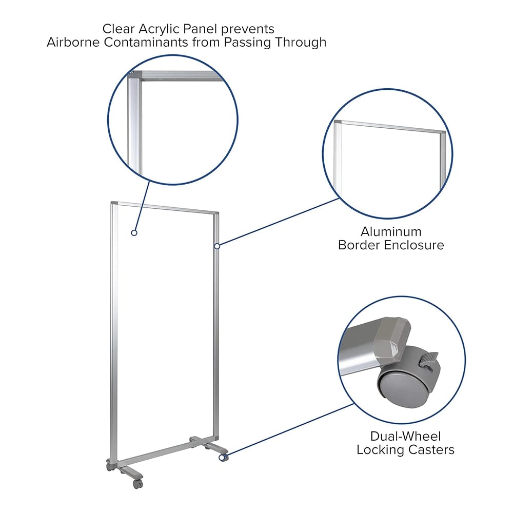 Single Mobile Partition, 36" x 72"